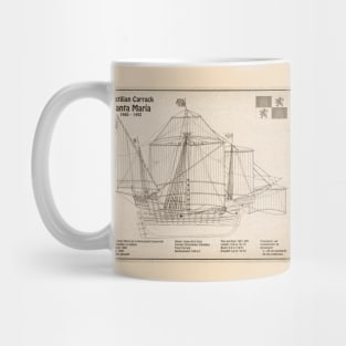 Santa Maria ship - Christopher Columbus Carrack Nau 15th century - SD Mug